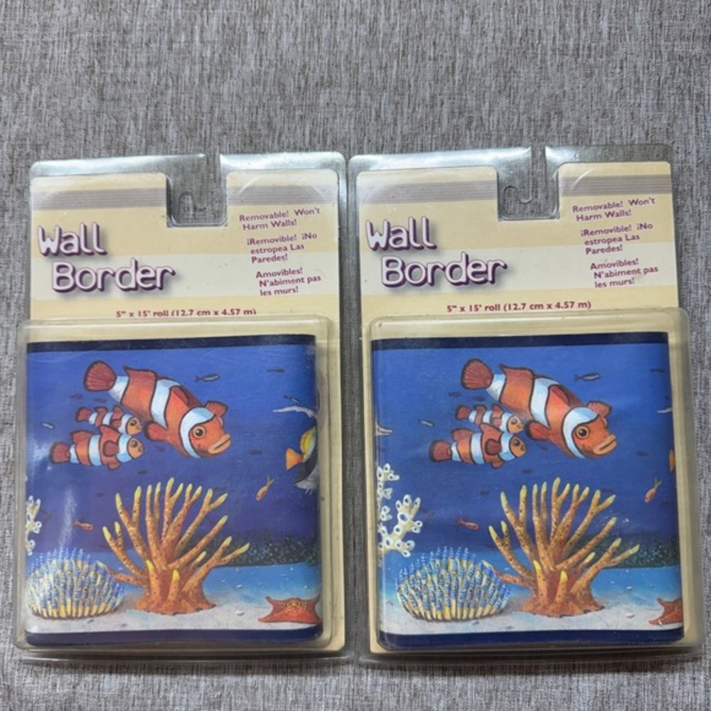 NOS Borders Unlimited Seascape Wall Border 5"‎ x 15' Fish Coral Peel and Stick